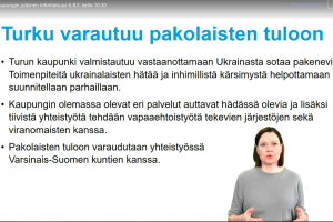 ruutukuva turun kaupungin tiedotustilaisuudesta