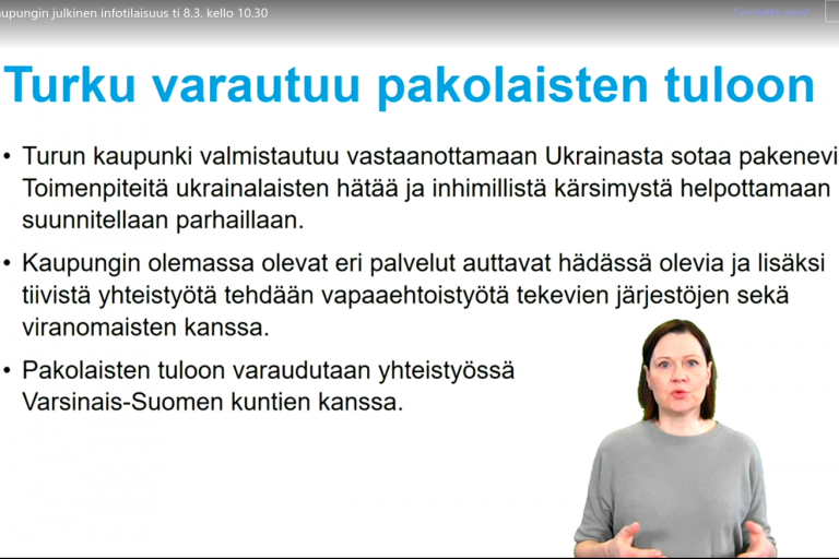 ruutukuva turun kaupungin tiedotustilaisuudesta